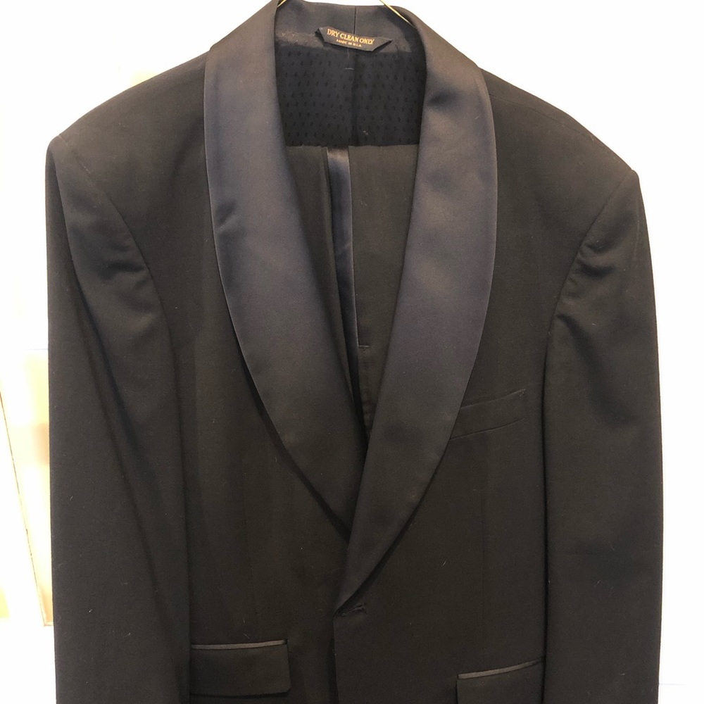 Black men’s tuxedo by Bill Blass